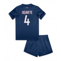 Camisa de Futebol Paris Saint-Germain Manuel Ugarte #4 Equipamento Principal Infantil 2024-25 Manga Curta (+ Calças curtas)